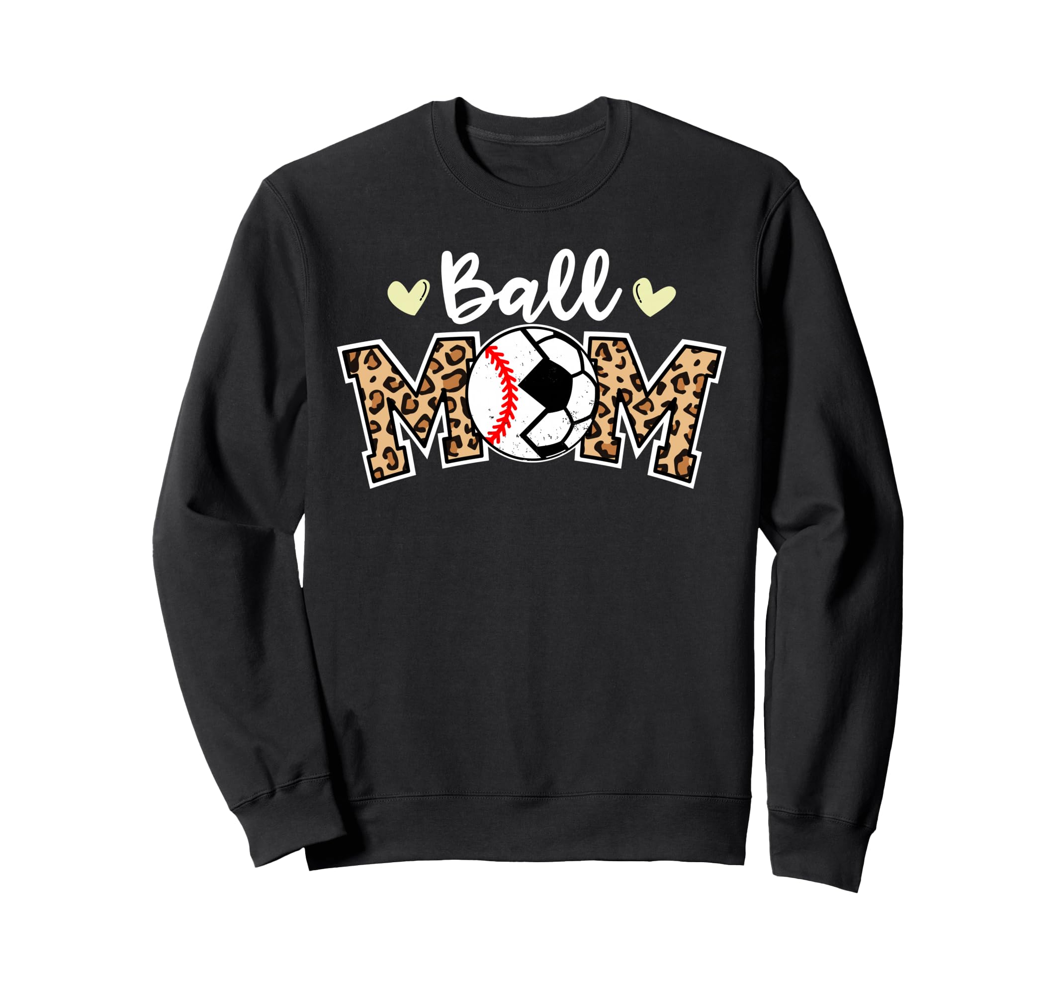 Ball Mom Leopard Funny Soccer Sweatshirt - Custom Art Print for Adults - T-Shirt, Sweatshirt, Hoodie