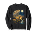 Iguana Howling To Moon Meme Funny Sweatshirt - Aesthetic Graphic Unisex - T-Shirt, Sweatshirt, Hoodie