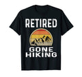 Mens Retired Gone Hiking Sunset T-Shirt - Minimalist Print for Adults - T-Shirt, Sweatshirt, Hoodie