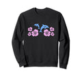 Dolphin Hibiscus Y2K Aesthetic Sweatshirt - Trendy Graphic for Adults - T-Shirt, Sweatshirt, Hoodie