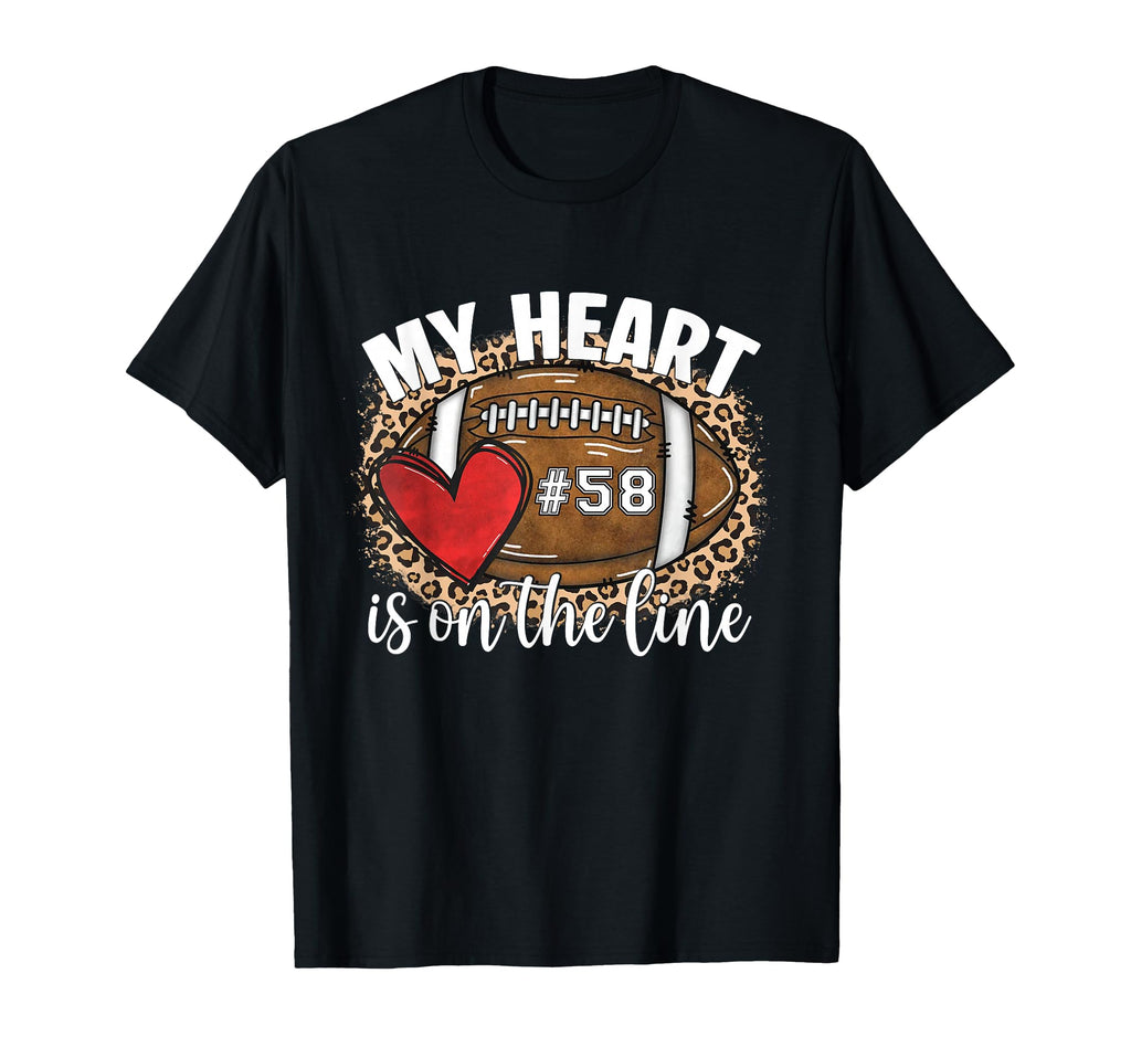 My Heart Is Line Jersey Number 58 T-Shirt - Custom Art Print Men Women - T-Shirt, Sweatshirt, Hoodie