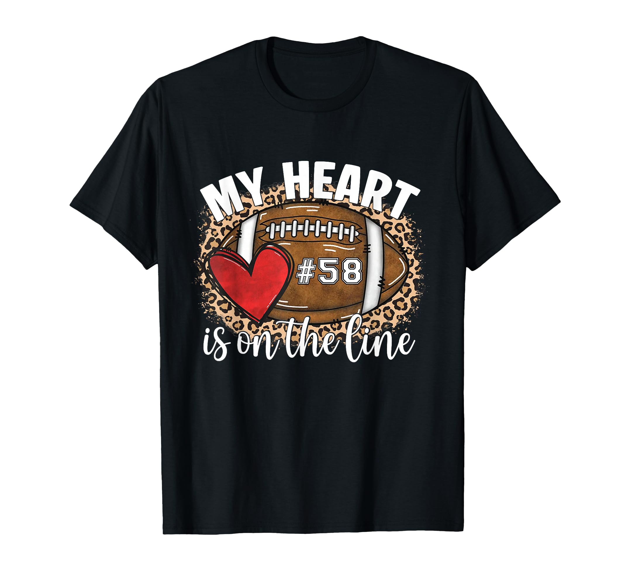 My Heart Is Line Jersey Number 58 T-Shirt - Custom Art Print Men Women - T-Shirt, Sweatshirt, Hoodie