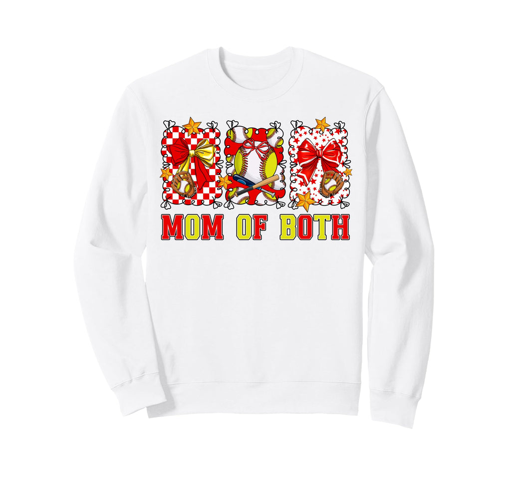 Groovy Mom Both Baseball Softball Mom Sweatshirt - Trendy Graphic Unisex - T-Shirt, Sweatshirt, Hoodie