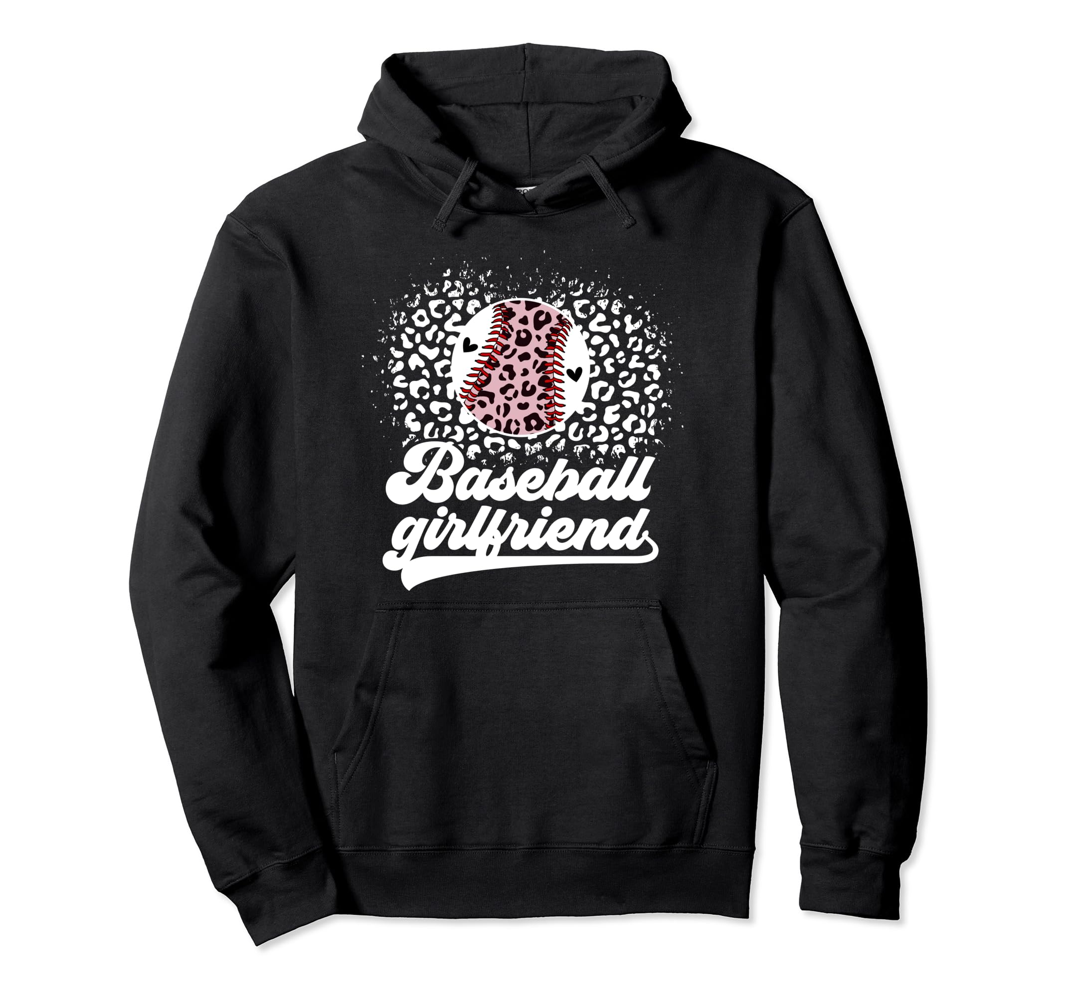 Baseball Girlfriend Leopard Baseball Hoodie - Minimalist Print for Adults - T-Shirt, Sweatshirt, Hoodie