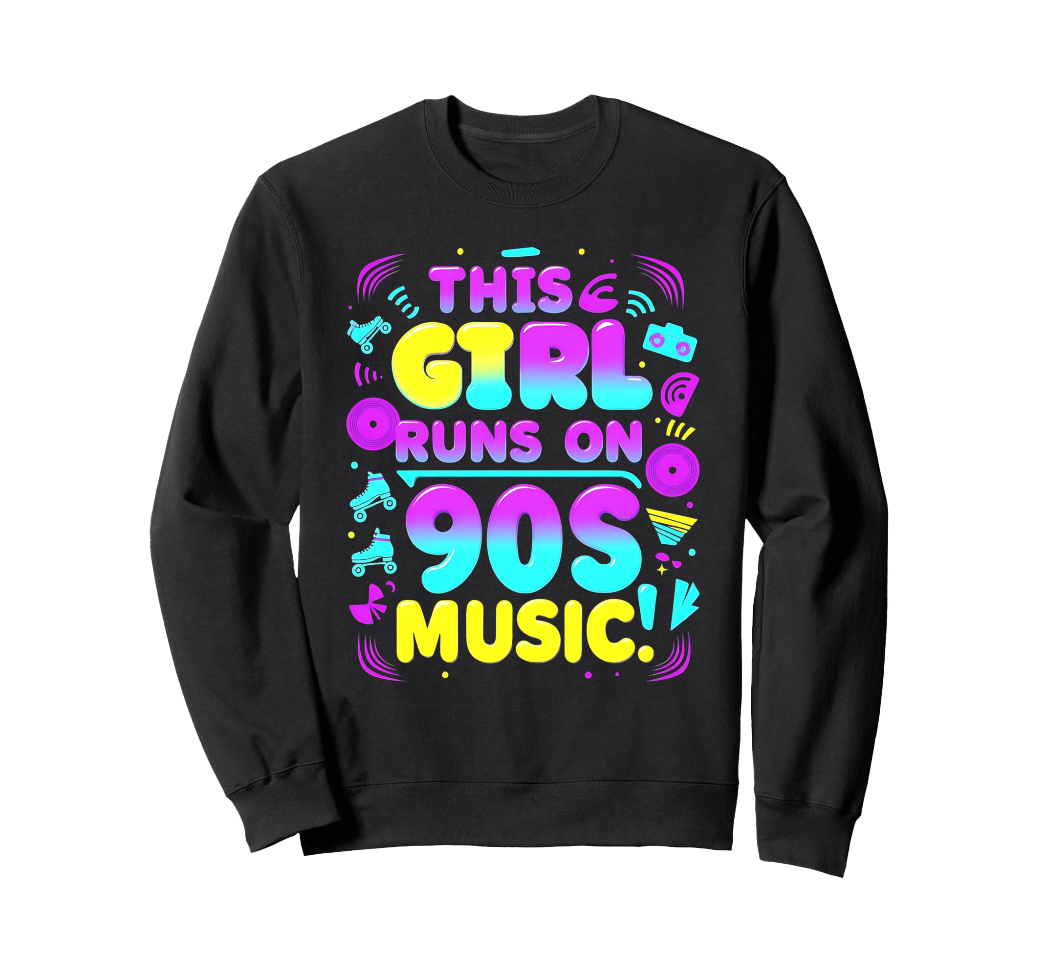 This Runs 90S Music Fun Roller Skate Sweatshirt - Streetwear Style Unisex - T-Shirt, Sweatshirt, Hoodie