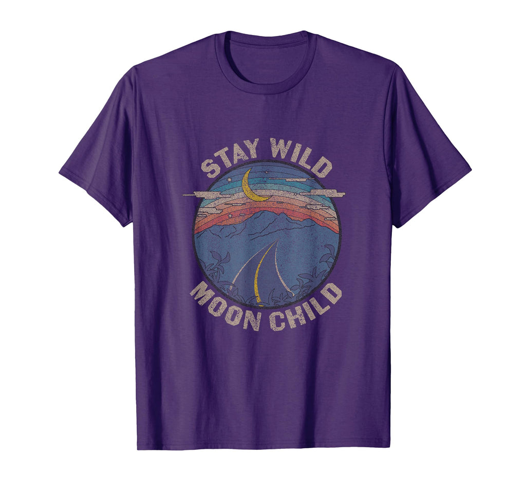 Distressed Stay Wild Moon Child Gift T-Shirt - Custom Art Print Men Women - T-Shirt, Sweatshirt, Hoodie