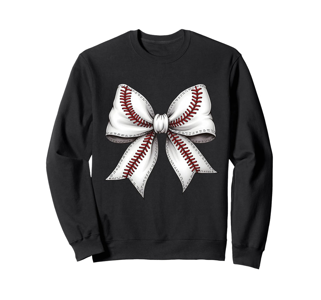 Baseball Coquette Bow Baseball Bow Sweatshirt - Custom Art Print Unisex - T-Shirt, Sweatshirt, Hoodie