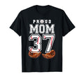 Proud Mom Baseball Player Number 37 T-Shirt - Minimalist Print for Adults - T-Shirt, Sweatshirt, Hoodie