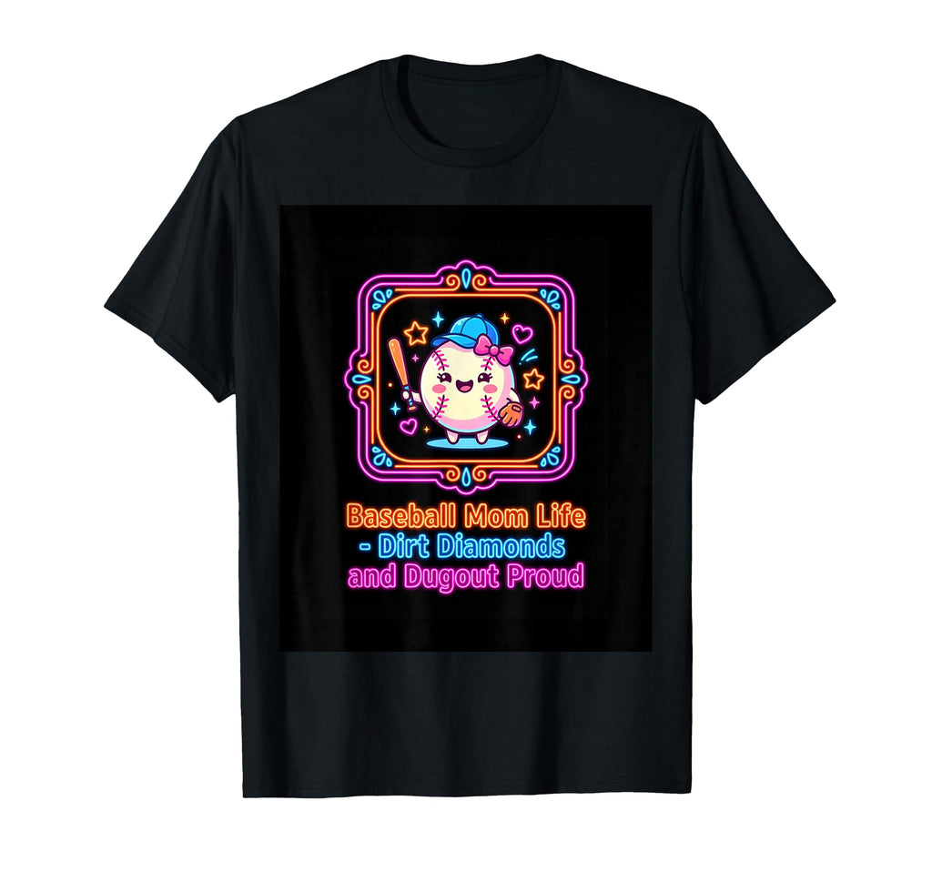 Baseball Mom Life Game Day Fan Gift T-Shirt - Custom Art Print Men Women - T-Shirt, Sweatshirt, Hoodie