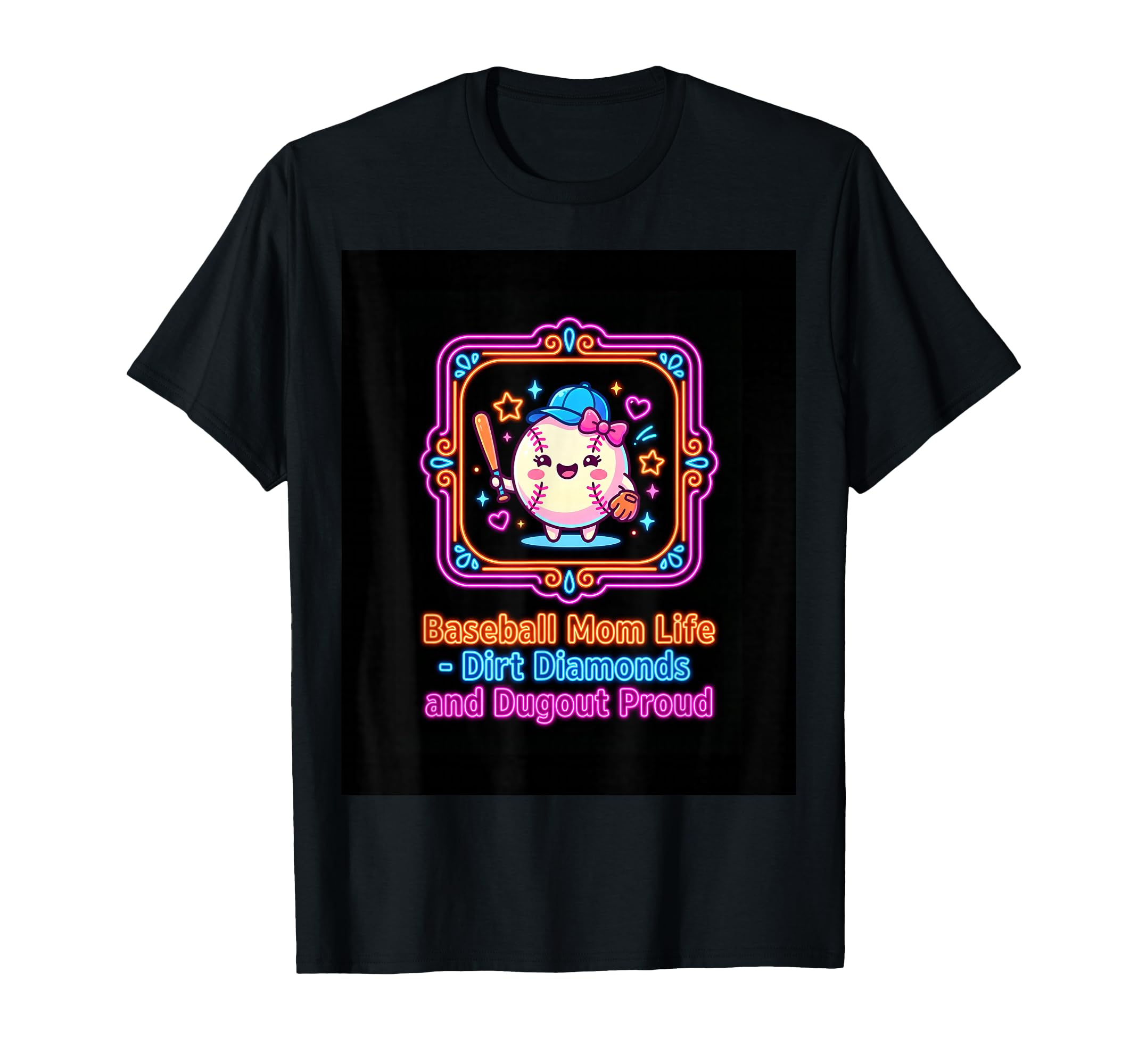 Baseball Mom Life Game Day Fan Gift T-Shirt - Custom Art Print Men Women - T-Shirt, Sweatshirt, Hoodie