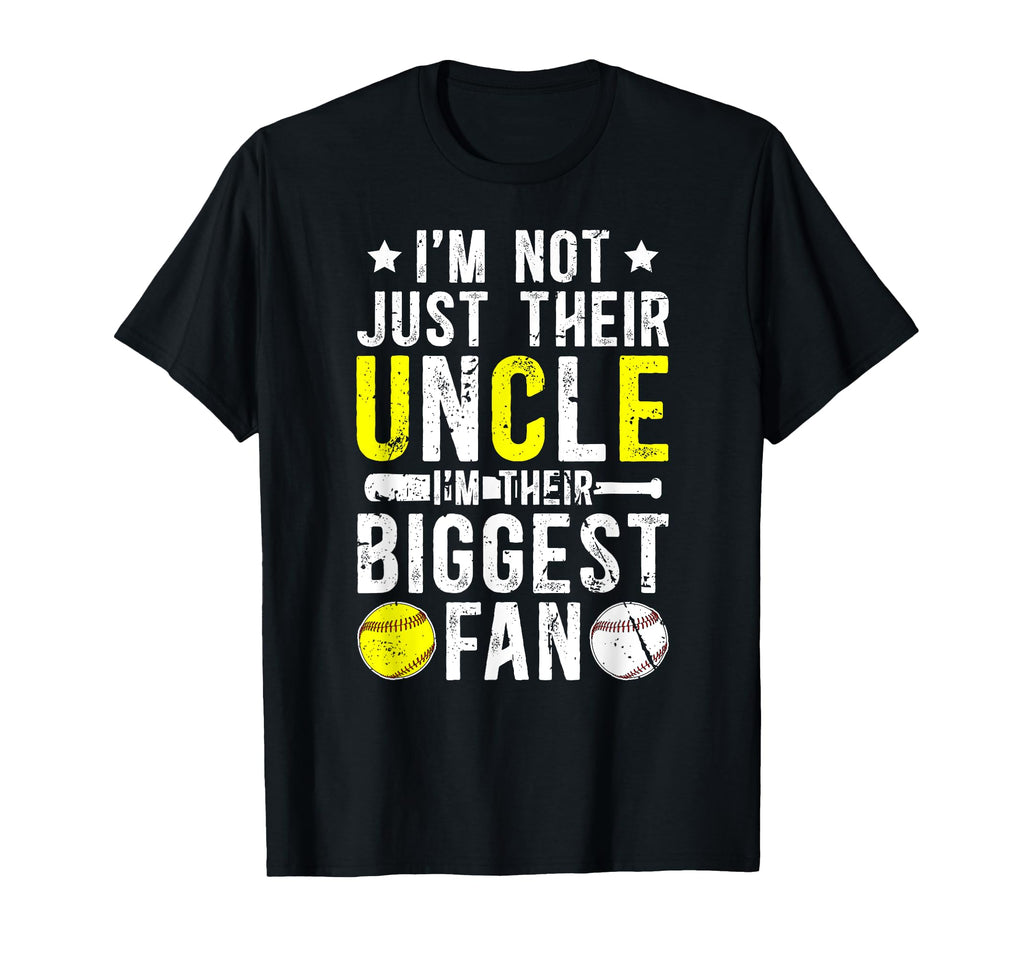 Their Biggest Fan Baseball Softball Uncle T-Shirt - Novelty Apparel Unisex - T-Shirt, Sweatshirt, Hoodie