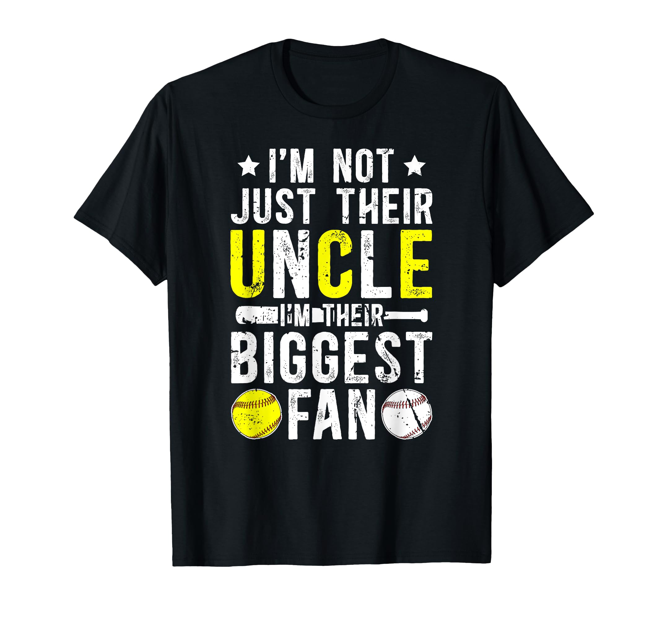 Their Biggest Fan Baseball Softball Uncle T-Shirt - Novelty Apparel Unisex - T-Shirt, Sweatshirt, Hoodie