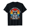 Dad Cat Life Chose Me Funny Sunset T-Shirt - Minimalist Print Men Women - T-Shirt, Sweatshirt, Hoodie