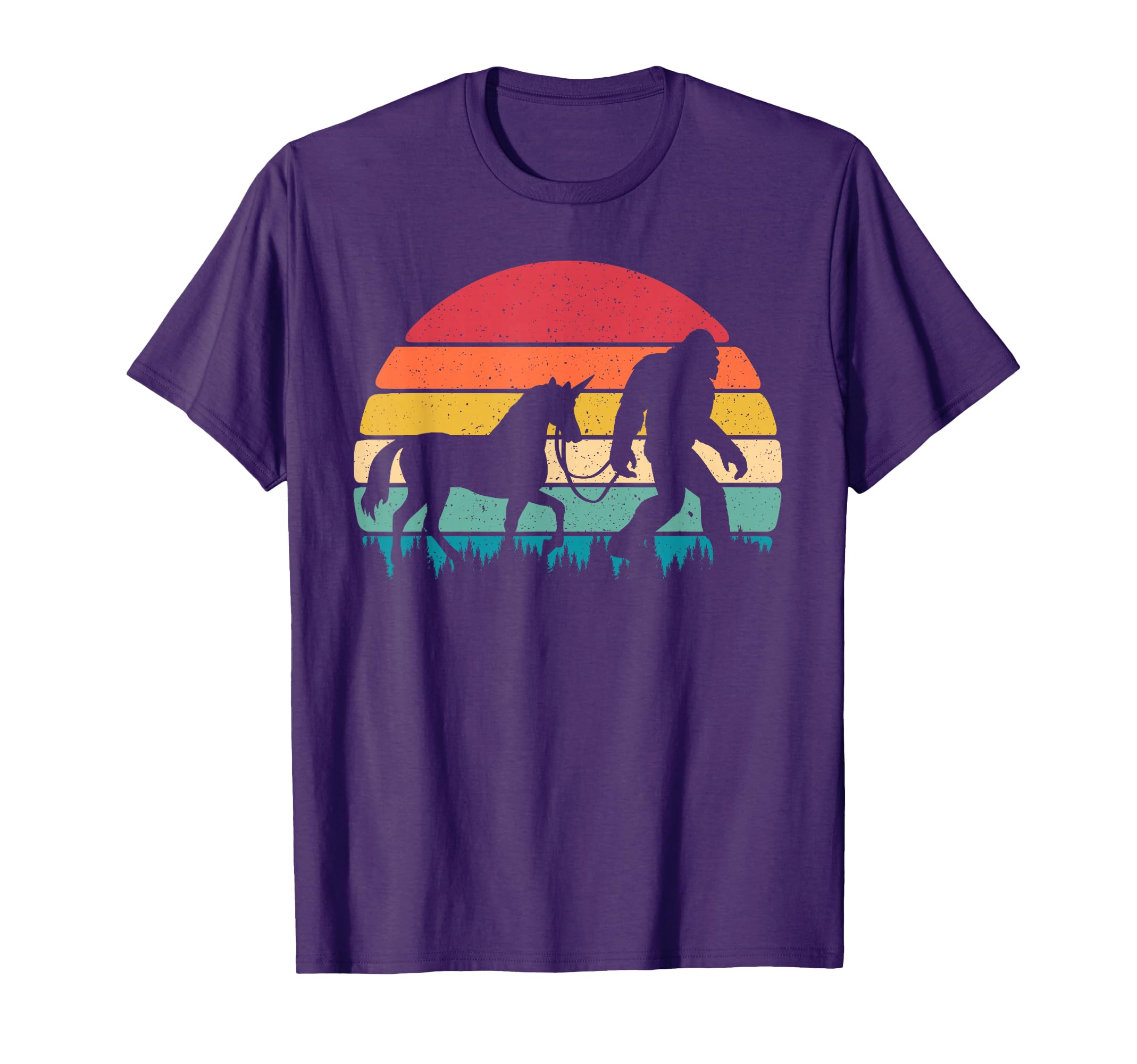 Sunset Bigfoot Sasquatch Unicorn Believer T-Shirt - Custom Art Print Unisex - T-Shirt, Sweatshirt, Hoodie
