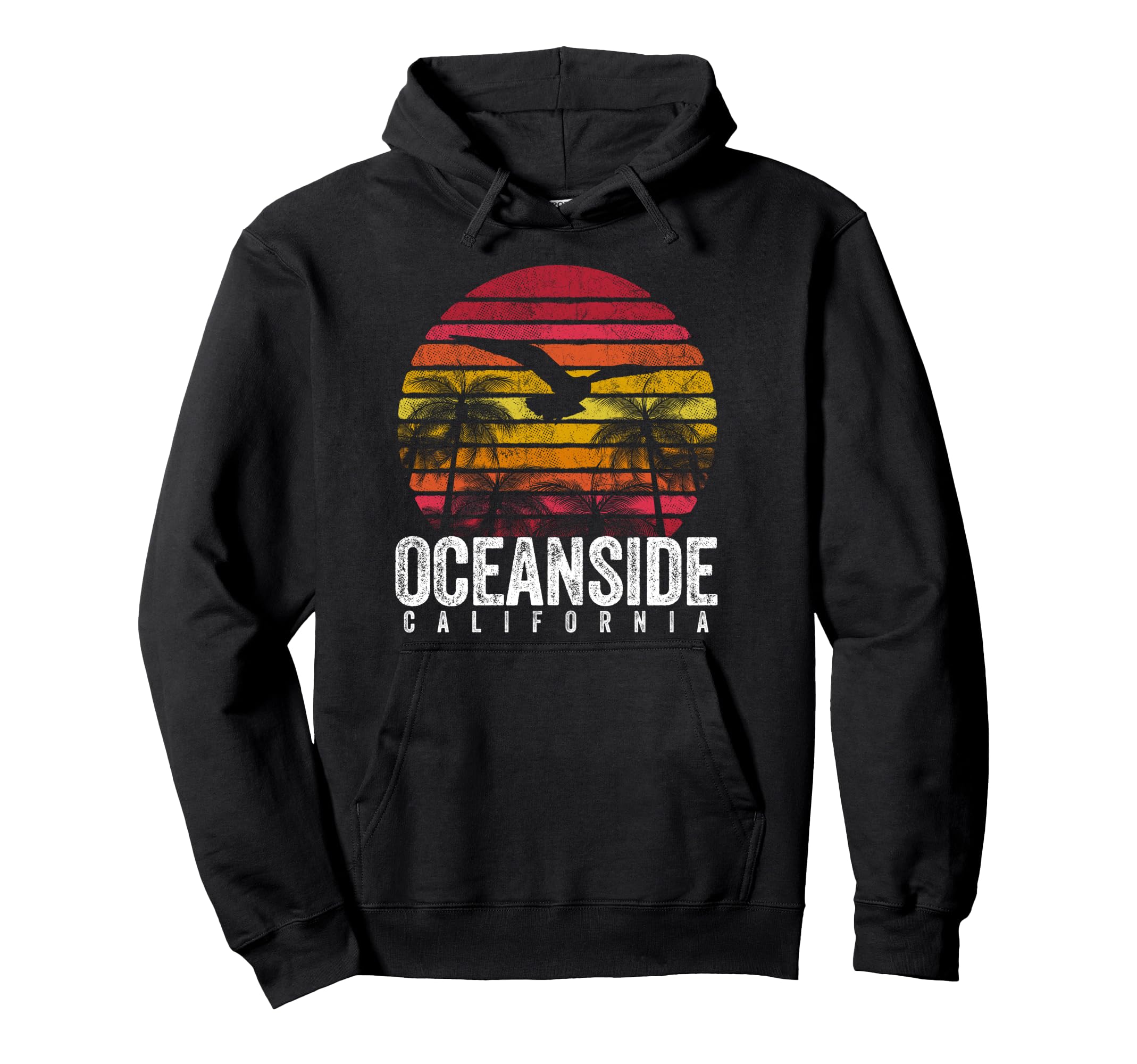 Oceanside California Ca Distressed Gift Hoodie - Minimalist Print Unisex - T-Shirt, Sweatshirt, Hoodie