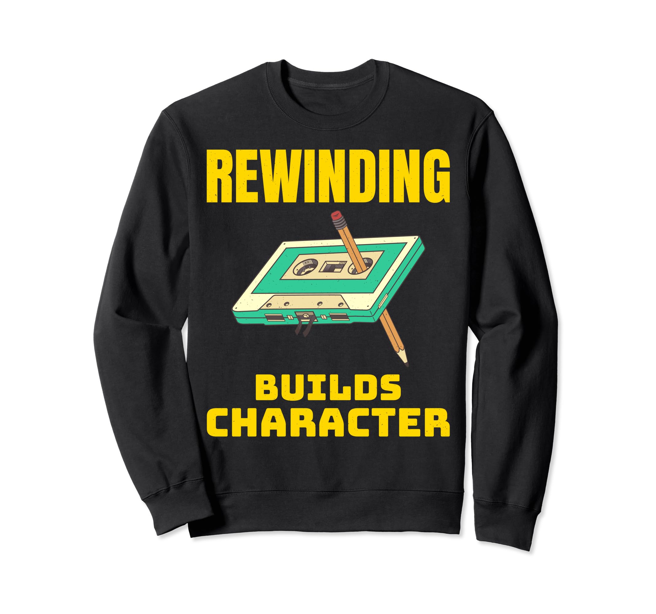 Cassette Tape Rewinding 80S Nostalgia Sweatshirt - Trendy Graphic Unisex - T-Shirt, Sweatshirt, Hoodie