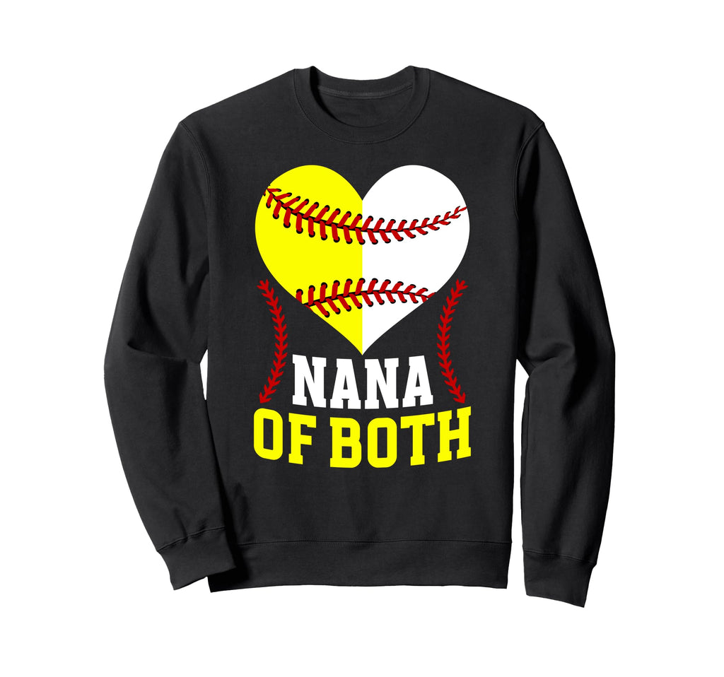 Nana Both Heart Softball Baseball Sweatshirt - Custom Art Print Unisex - T-Shirt, Sweatshirt, Hoodie