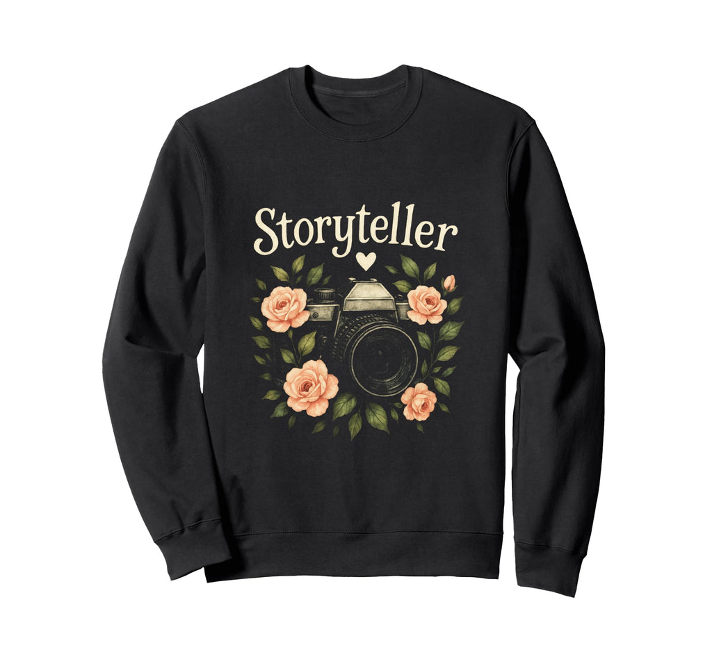 Storyteller Camera Floral Art Sweatshirt - Trendy Graphic Men Women - T-Shirt, Sweatshirt, Hoodie