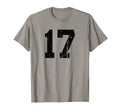 Distressed Black Sports Team Number 17 T-Shirt - Novelty Apparel Men Women - T-Shirt, Sweatshirt, Hoodie