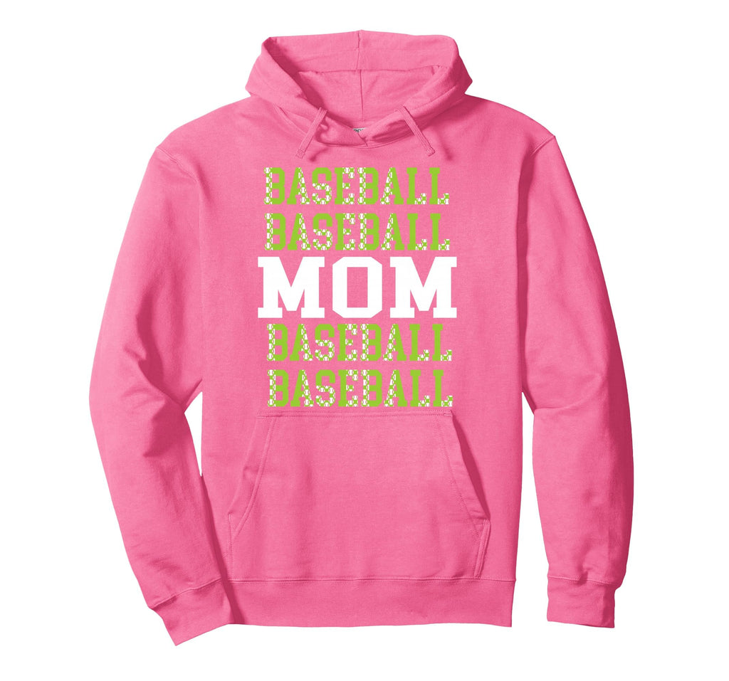 Baseball Mama Repeated Lime Green Hoodie - Custom Art Print for Adults - T-Shirt, Sweatshirt, Hoodie