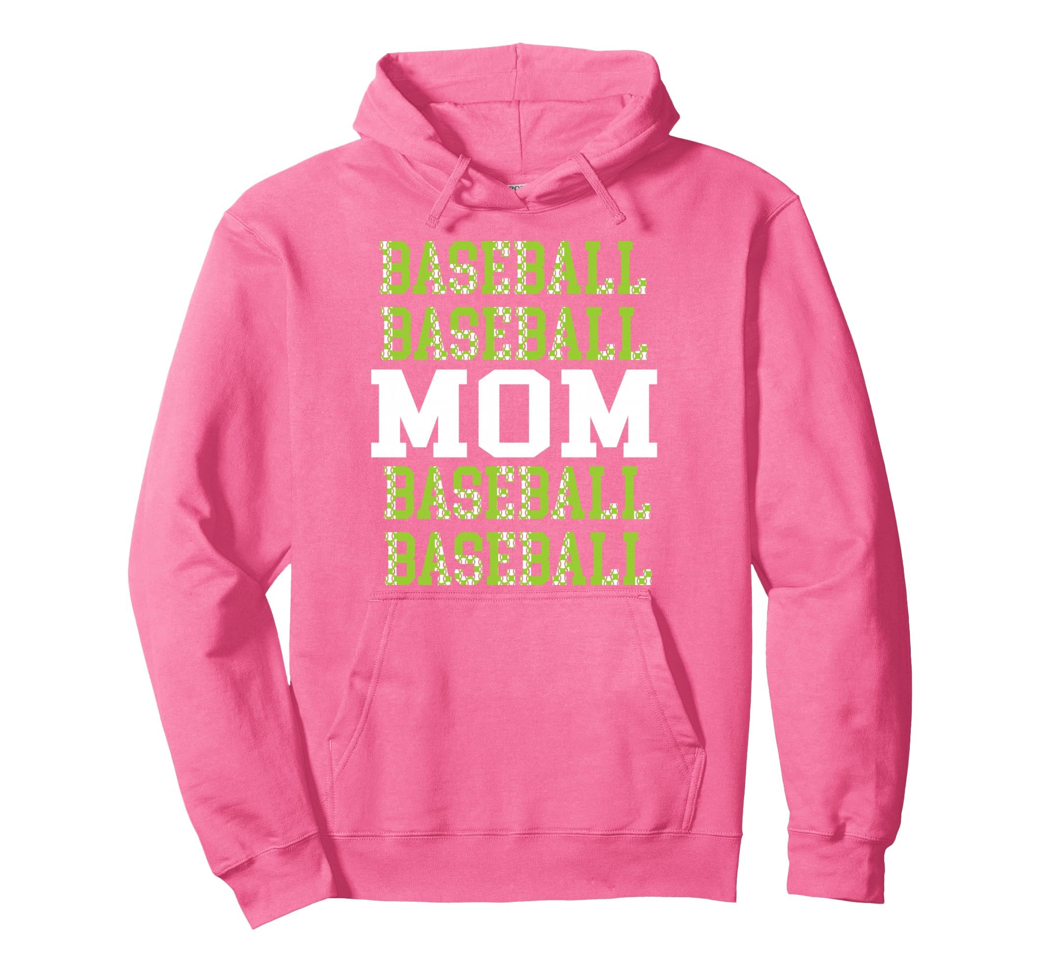 Baseball Mama Repeated Lime Green Hoodie - Custom Art Print for Adults - T-Shirt, Sweatshirt, Hoodie