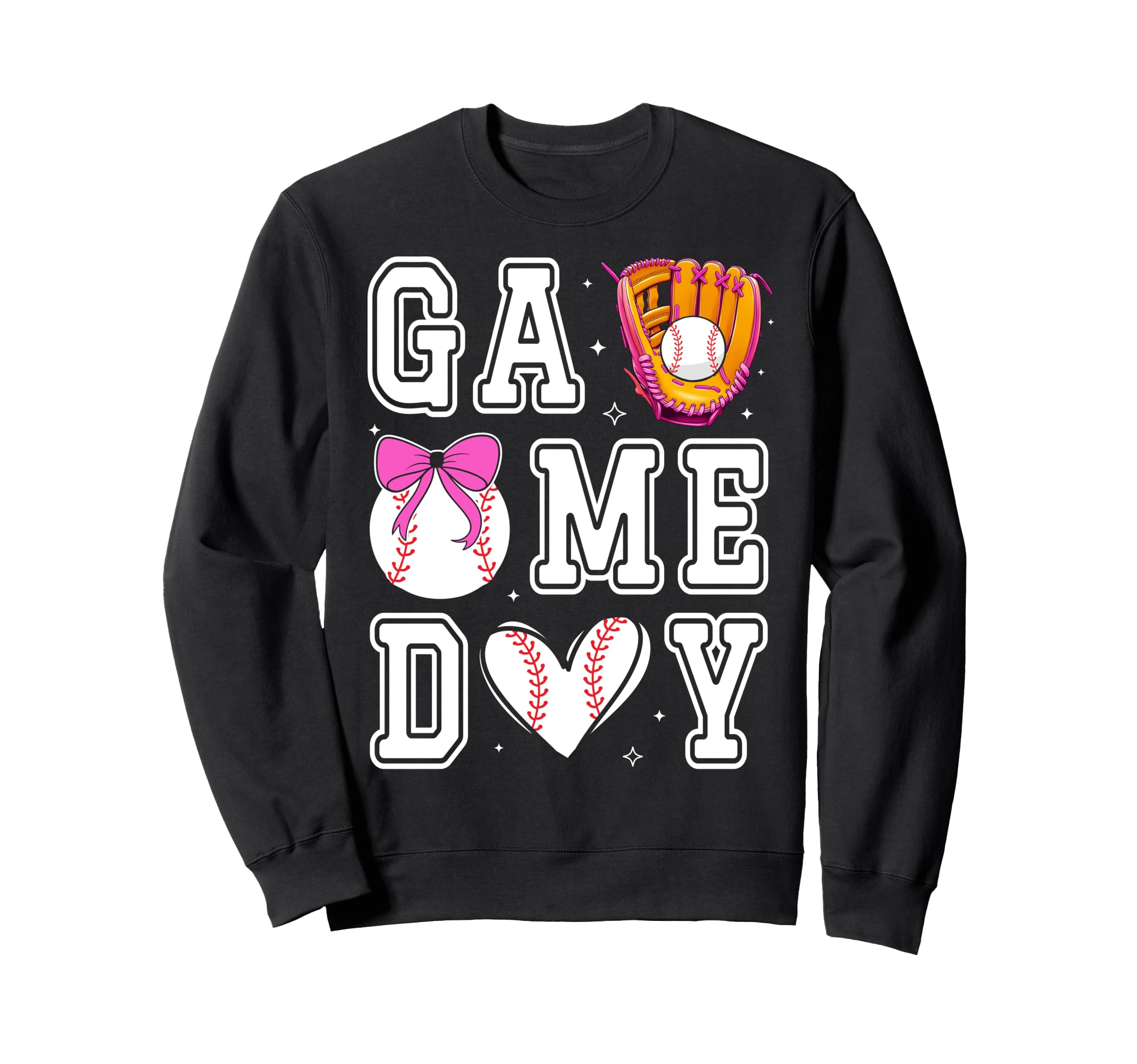 Baseball Sister Coquette Bow Game Day Sweatshirt - Graphic Print Unisex - T-Shirt, Sweatshirt, Hoodie
