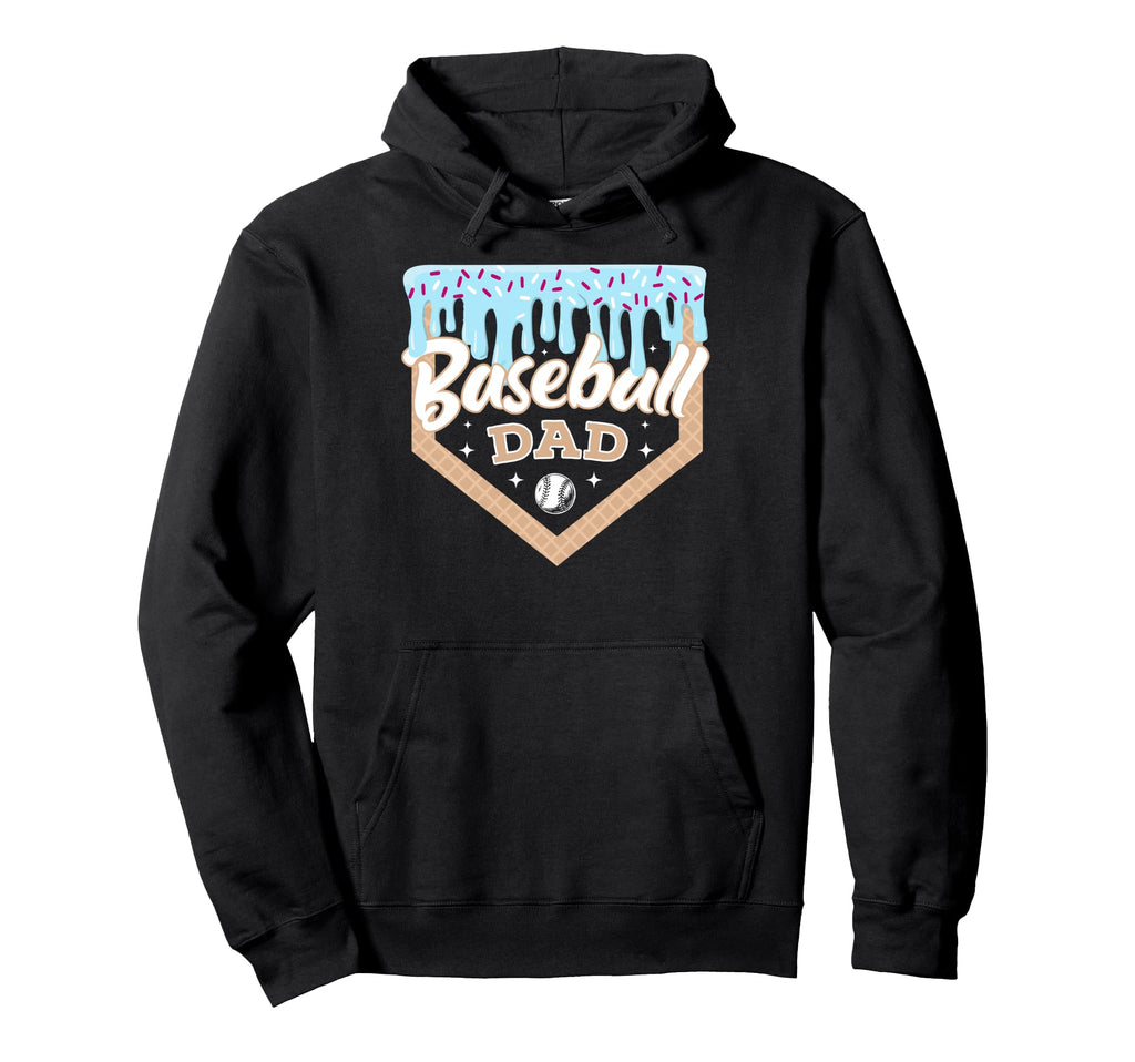 Baseball Drip Dad Ice Cream Home Plate Hoodie - Graphic Print for Adults - T-Shirt, Sweatshirt, Hoodie