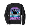 Retrowave Pastel Goth Cat 80S Sweatshirt - Custom Art Print for Adults - T-Shirt, Sweatshirt, Hoodie