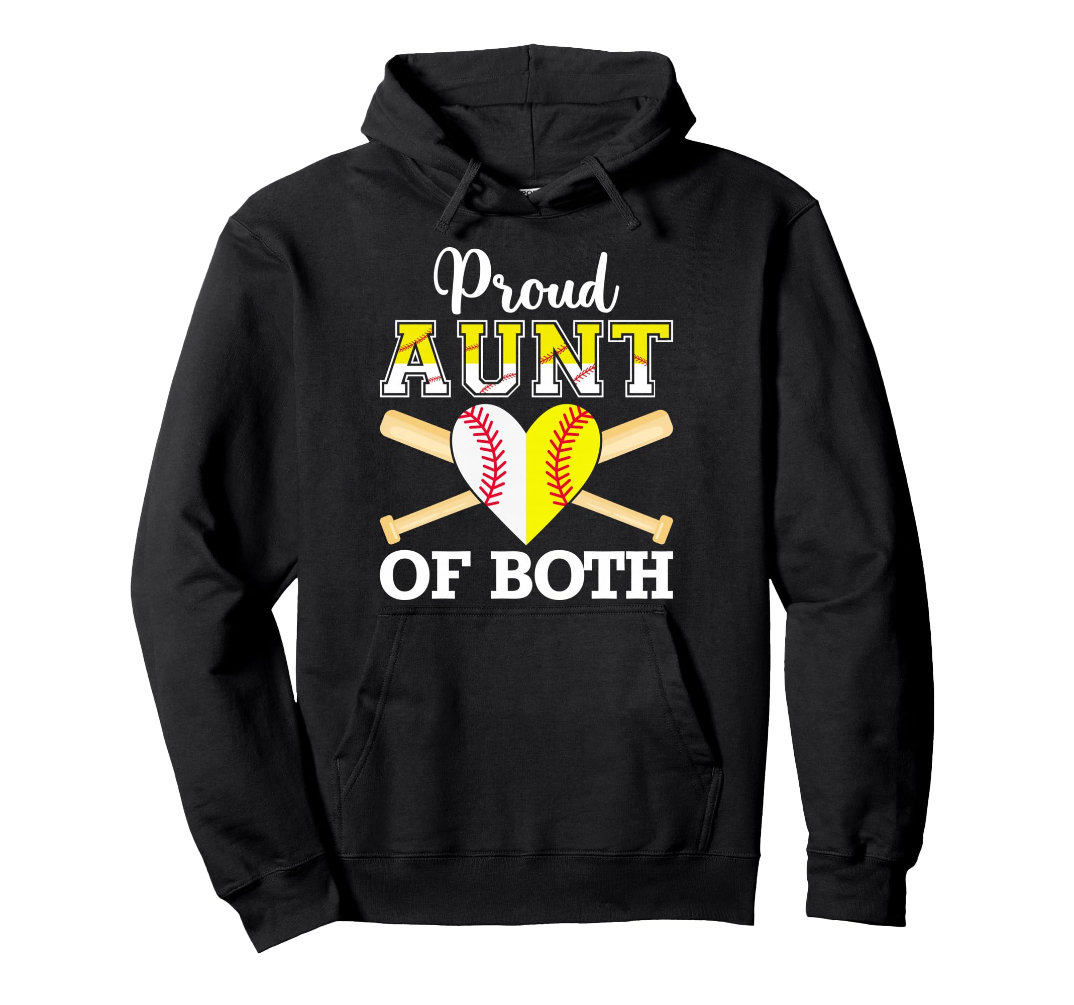 Proud Aunt Both Funny Baseball Softball Hoodie - Minimalist Print Unisex - T-Shirt, Sweatshirt, Hoodie