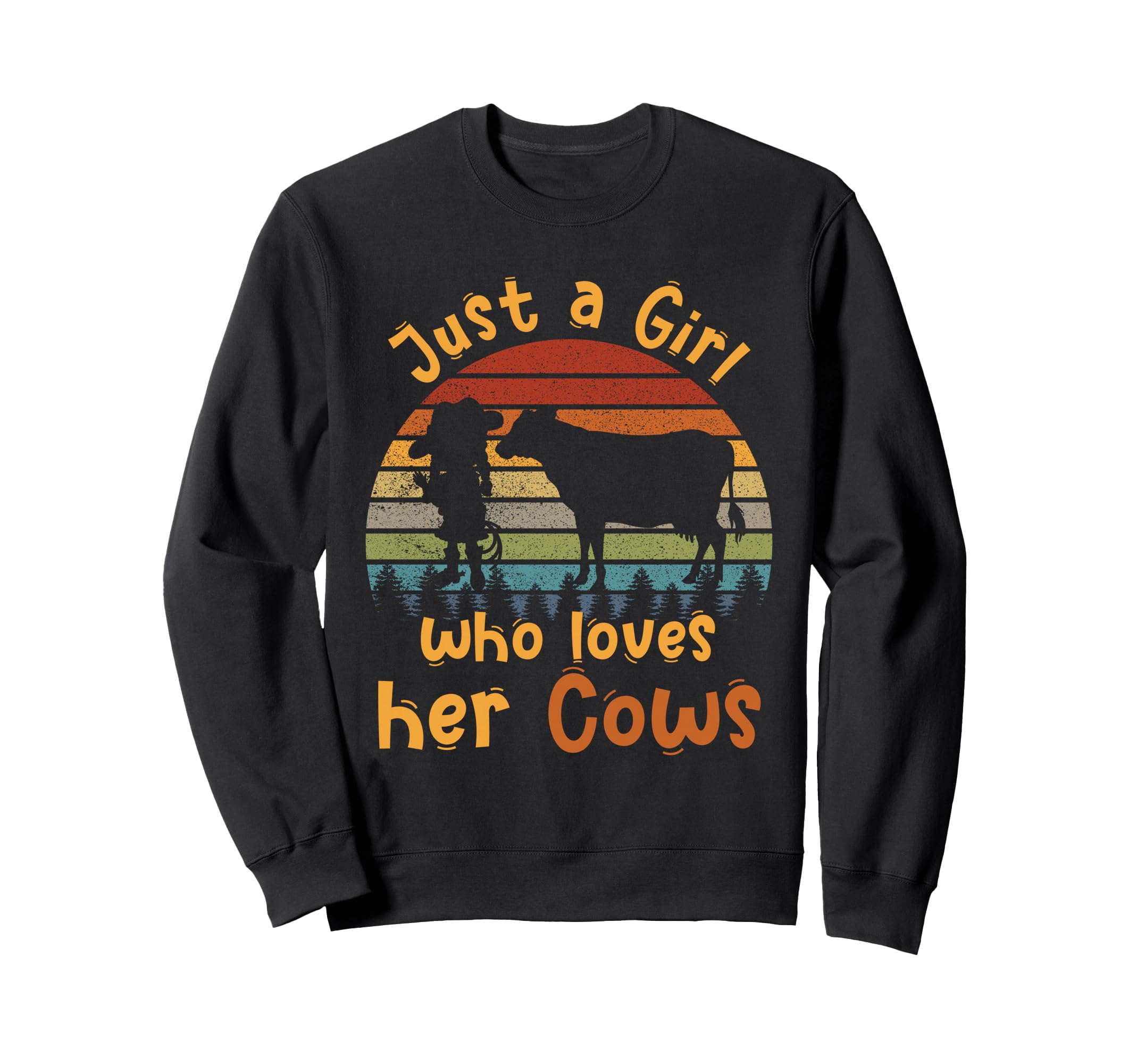 Just Who Loves Her Cows Sunset Sweatshirt - Minimalist Print for Adults - T-Shirt, Sweatshirt, Hoodie