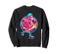 Funny Roller Skating Flamingo Sweatshirt - Minimalist Print for Adults - T-Shirt, Sweatshirt, Hoodie