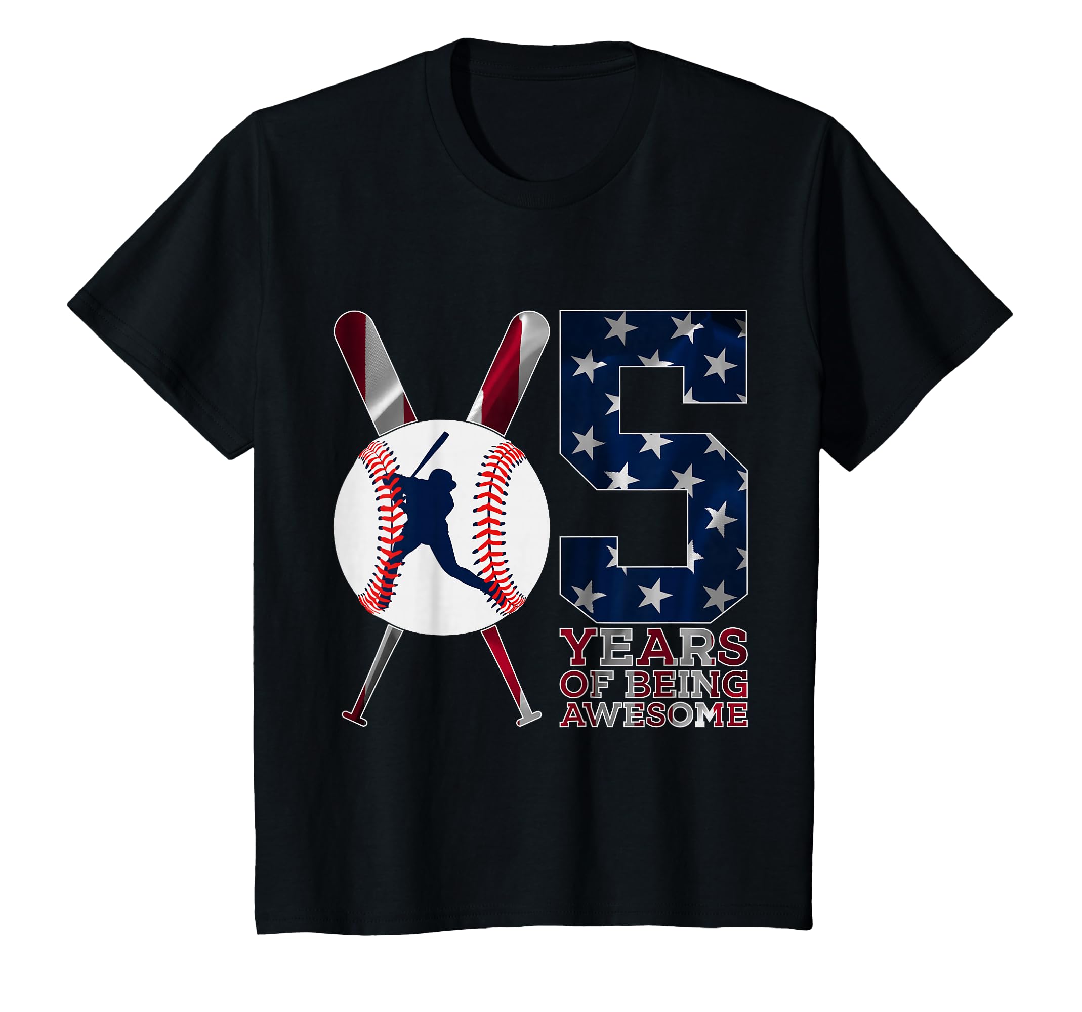 5 Years Being Awesome Baseball 5Th T-Shirt - Custom Art Print Men Women - T-Shirt, Sweatshirt, Hoodie