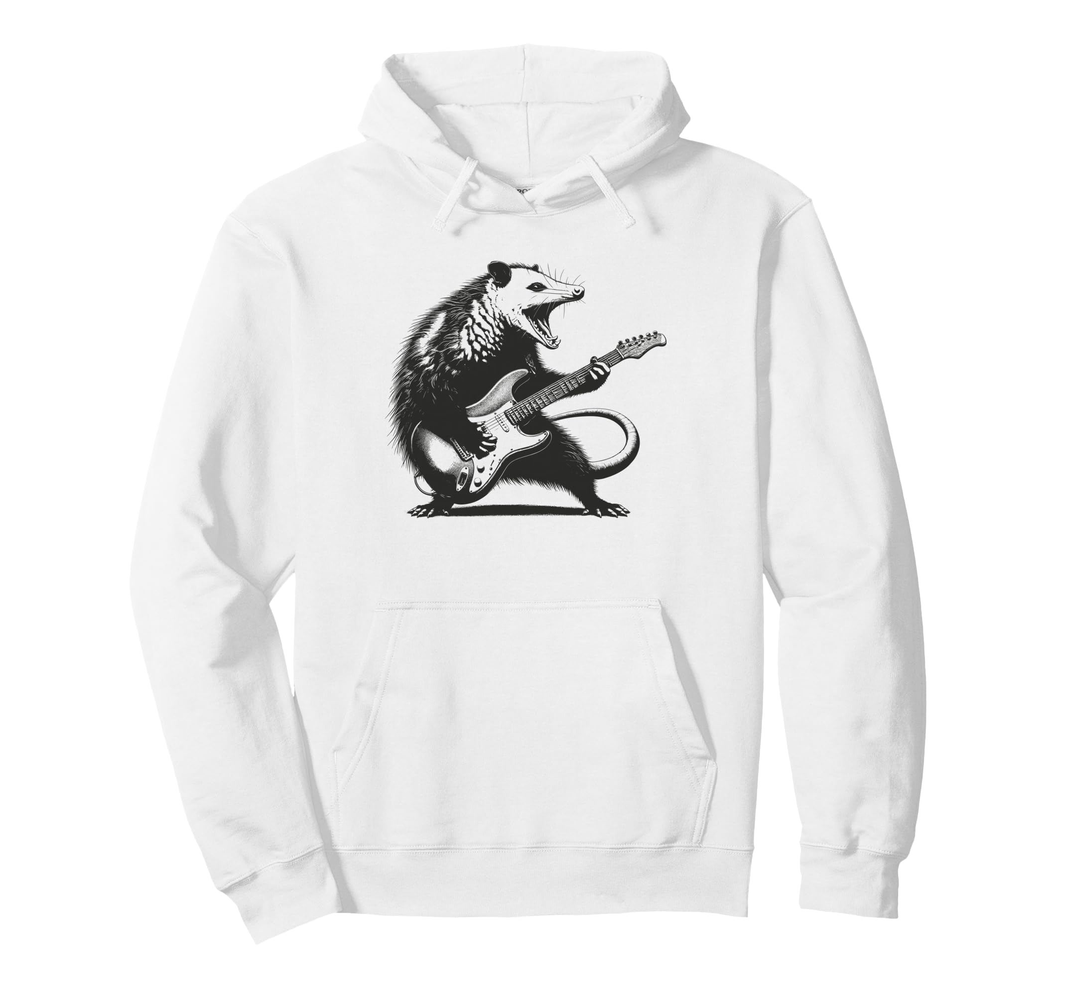 Possum Playing Guitar Rock Meme Guitar Hoodie - Unique Graphic Men Women - T-Shirt, Sweatshirt, Hoodie