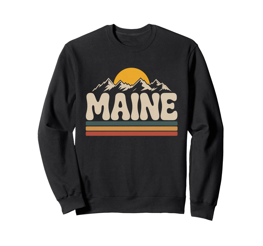 Maine Mountain Sunset 70S Sweatshirt - Casual Everyday Wear for Adults - T-Shirt, Sweatshirt, Hoodie