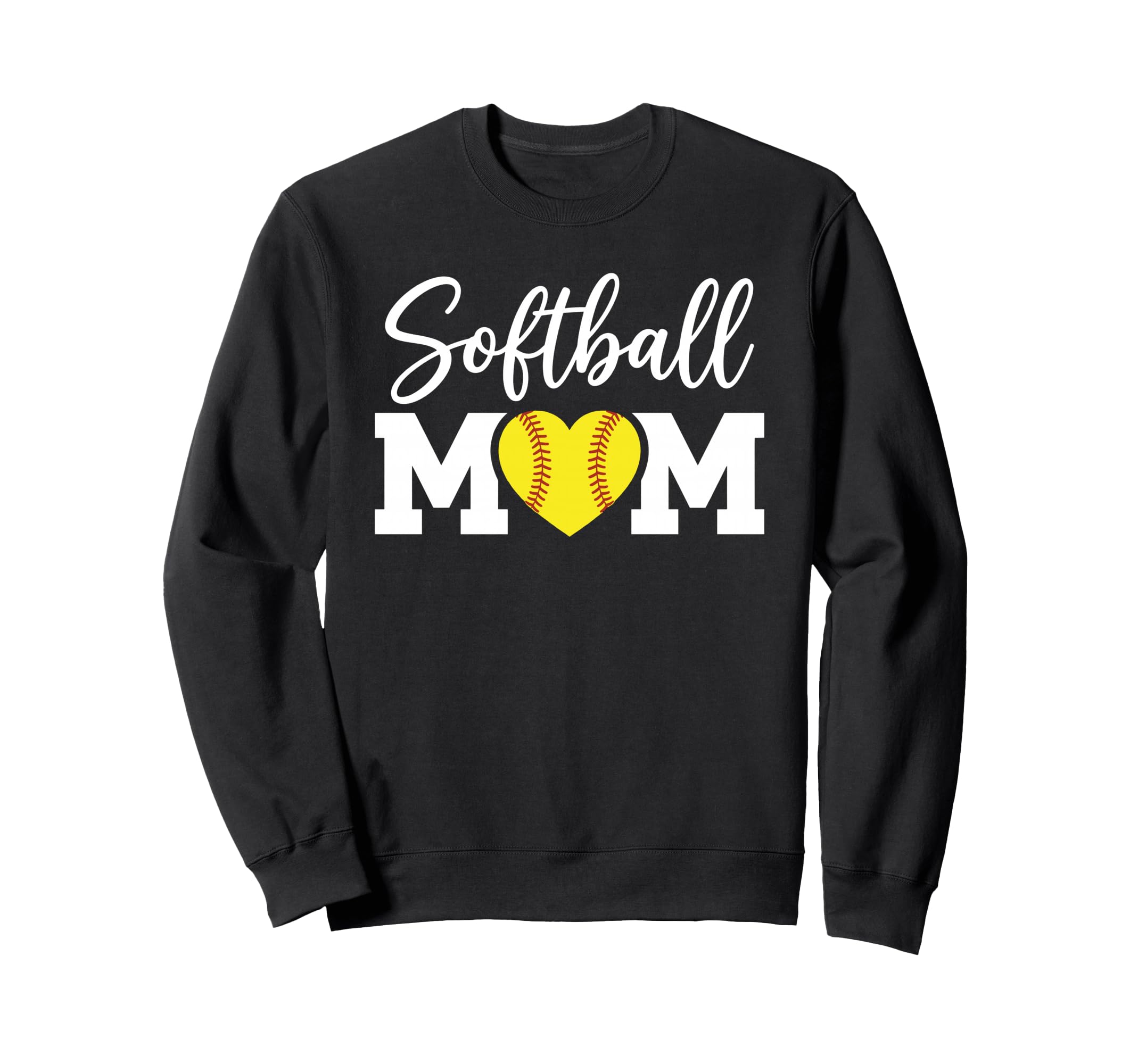 Softball Mom Heart Fastpitch Mama Game Sweatshirt - Unique Graphic Unisex - T-Shirt, Sweatshirt, Hoodie