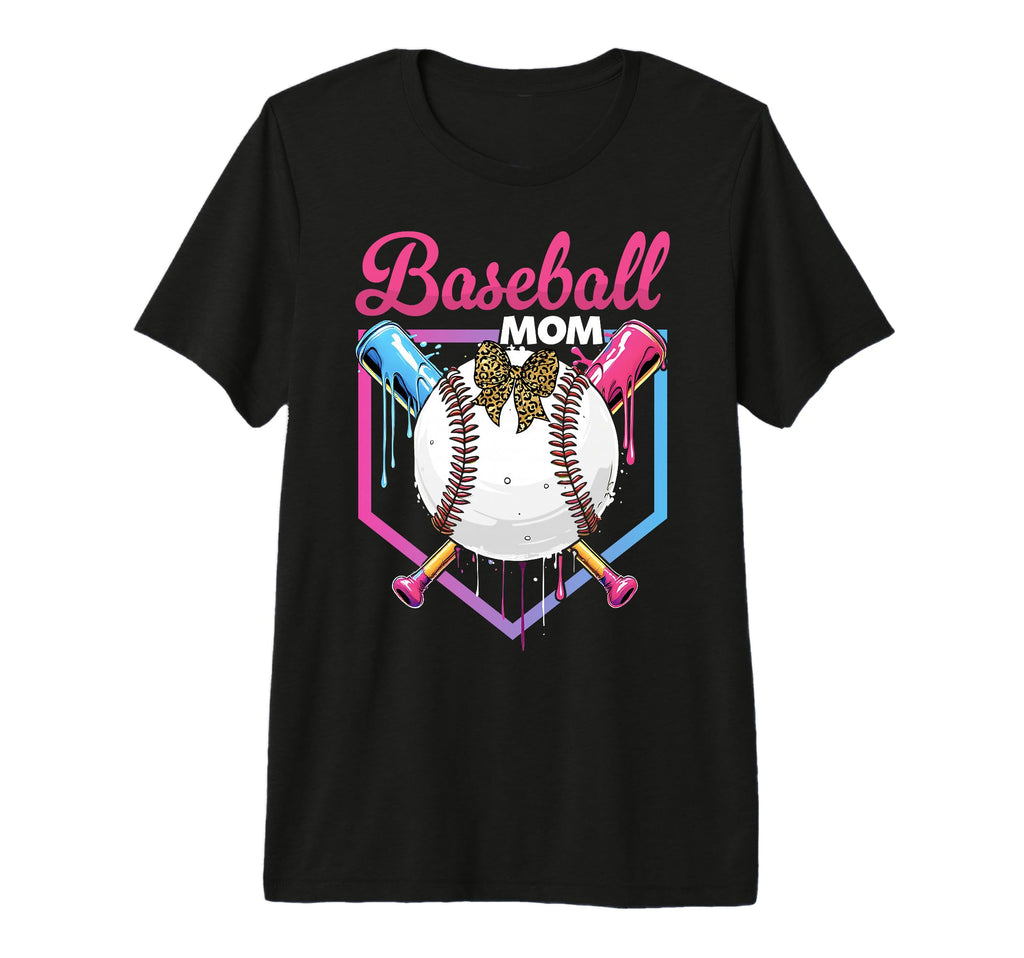 Baseball Drip Mom Bow Baseball T-Shirt - Custom Art Print Men Women - T-Shirt, Sweatshirt, Hoodie
