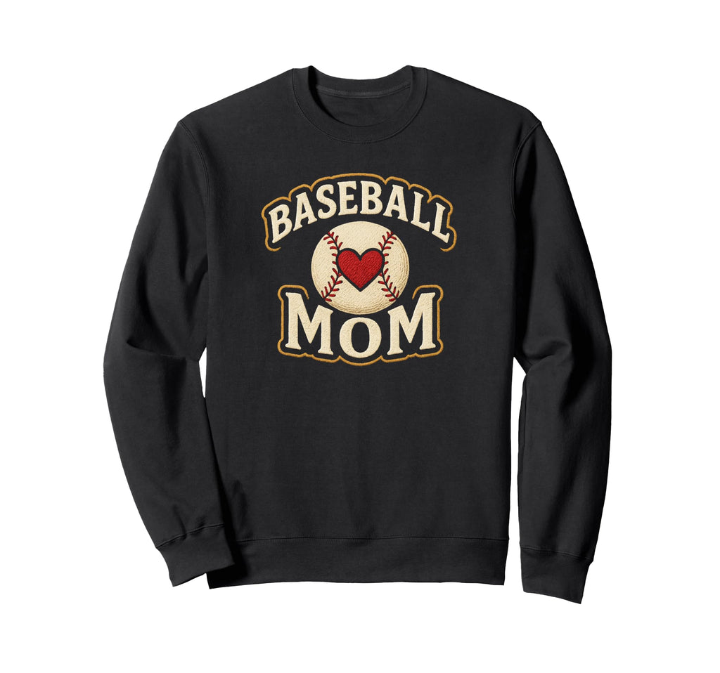 Baseball Mom Heart Accent Sweatshirt - Casual Everyday Wear Unisex - T-Shirt, Sweatshirt, Hoodie
