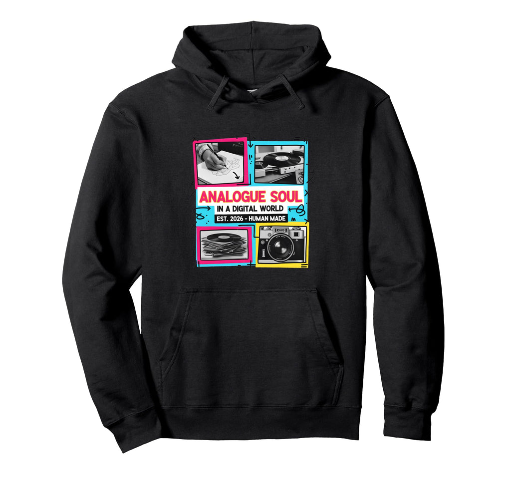 Analog Soul Cassette Vinyl Camera Hoodie - Trendy Graphic Men Women - T-Shirt, Sweatshirt, Hoodie