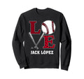 Distressed Baseball Love Jack L Sweatshirt - Casual Everyday Wear Unisex - T-Shirt, Sweatshirt, Hoodie