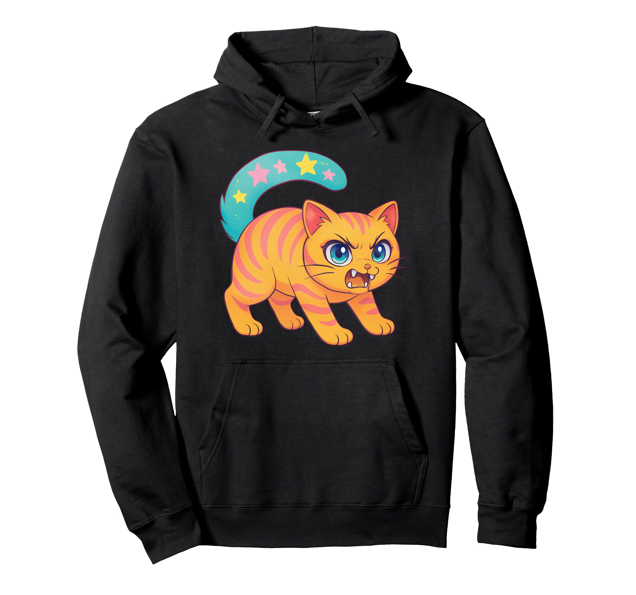 90S Y2K Scary Tomcat Cat Is Scared Hoodie - Novelty Apparel for Adults - T-Shirt, Sweatshirt, Hoodie