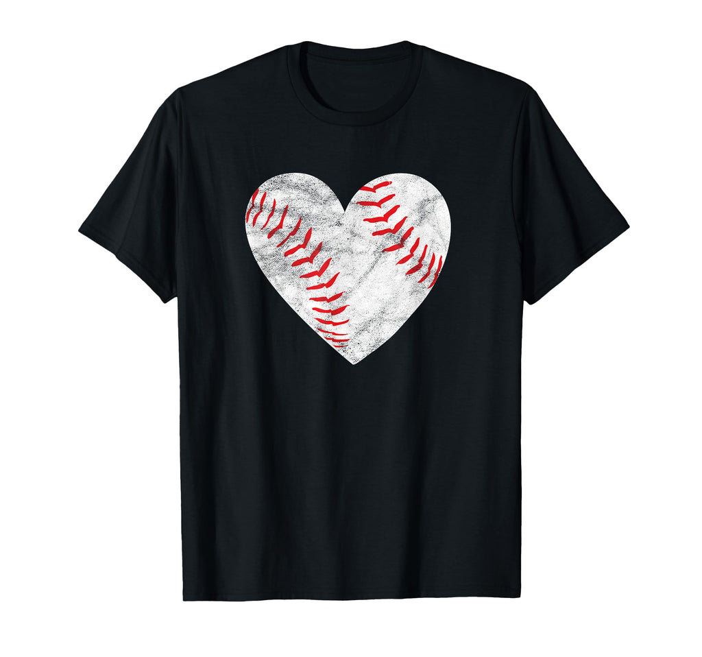 Baseball Or Softball Heart Love T-Shirt - Casual Everyday Wear Unisex - T-Shirt, Sweatshirt, Hoodie
