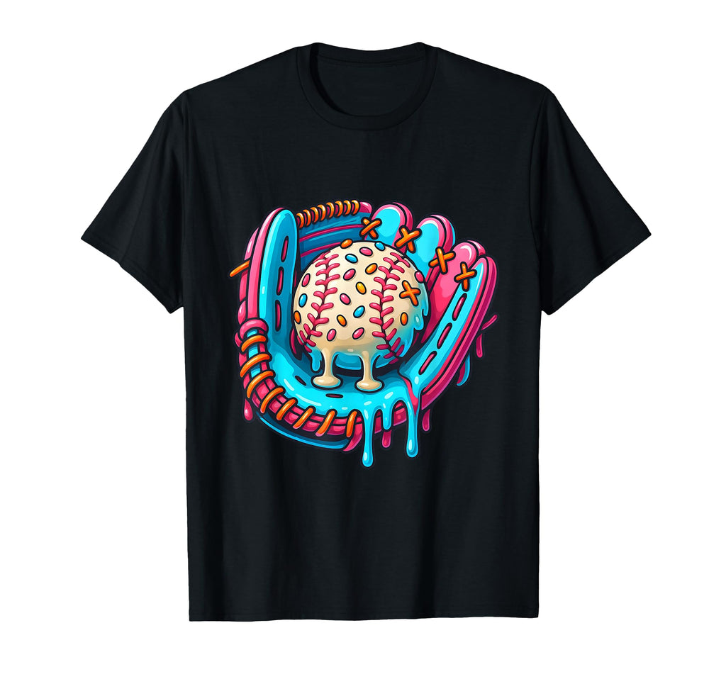 Dripping Baseball Art Melting T-Shirt - Fun Novelty Design for Adults - T-Shirt, Sweatshirt, Hoodie