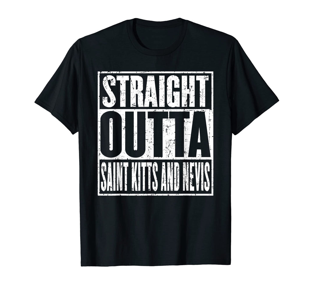 Straight Outta Saint Kitts And Nevis T-Shirt - Minimalist Print Men Women - T-Shirt, Sweatshirt, Hoodie