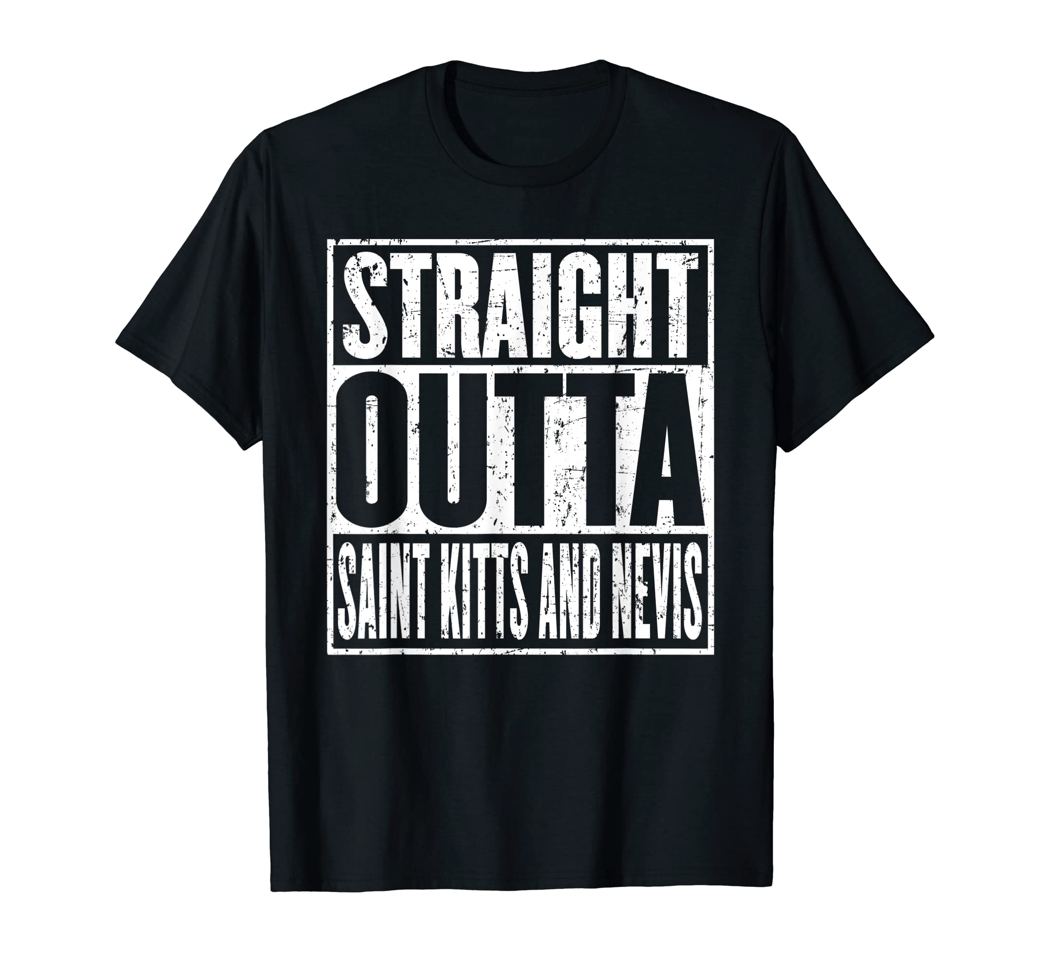 Straight Outta Saint Kitts And Nevis T-Shirt - Minimalist Print Men Women - T-Shirt, Sweatshirt, Hoodie