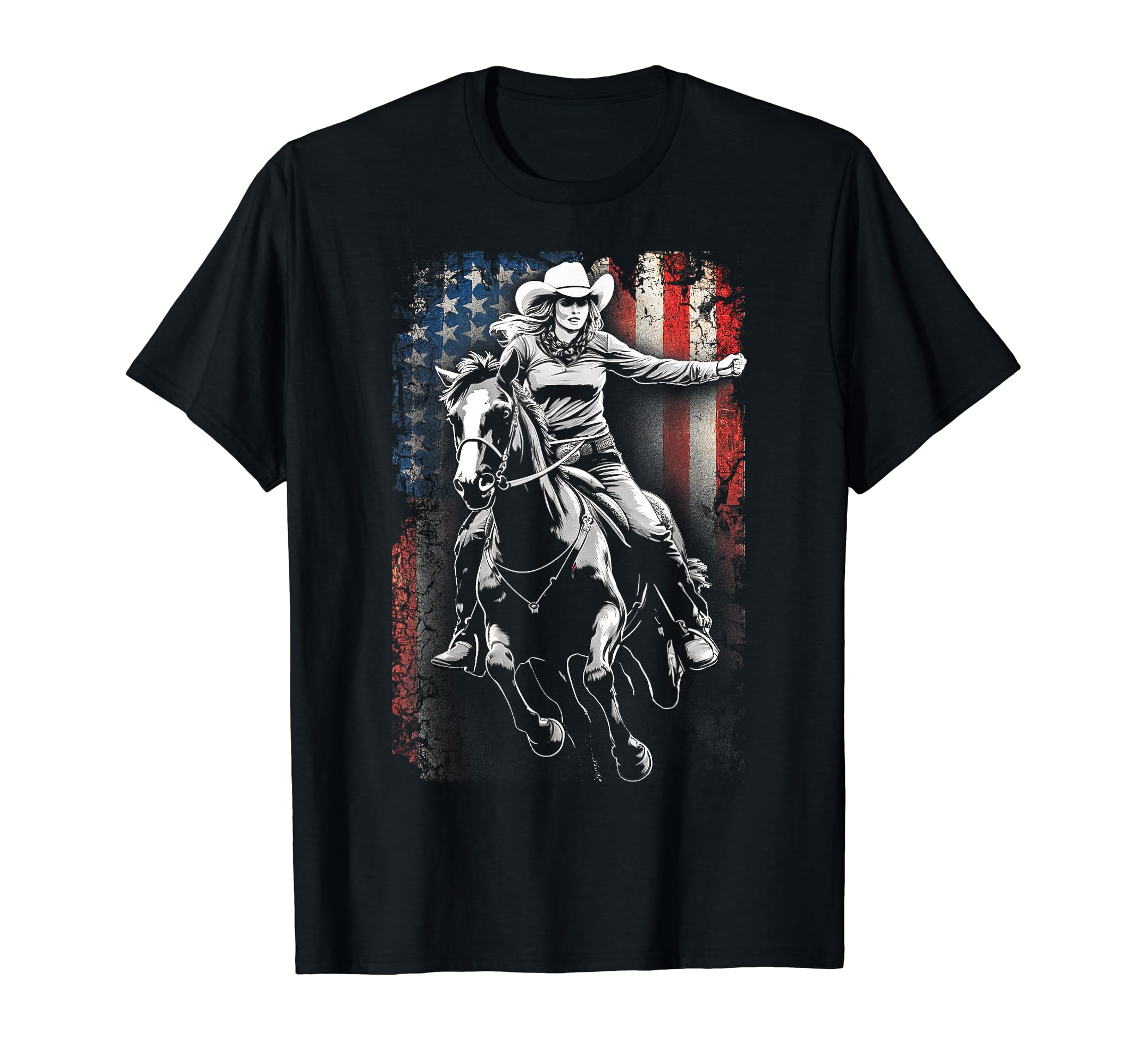 Cowboy Rodeo Horse Riding Usa Cowboy T-Shirt - Aesthetic Graphic for Adults - T-Shirt, Sweatshirt, Hoodie