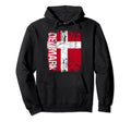 Denmark Flag Distressed Denmark Hoodie - Fun Novelty Design for Adults - T-Shirt, Sweatshirt, Hoodie