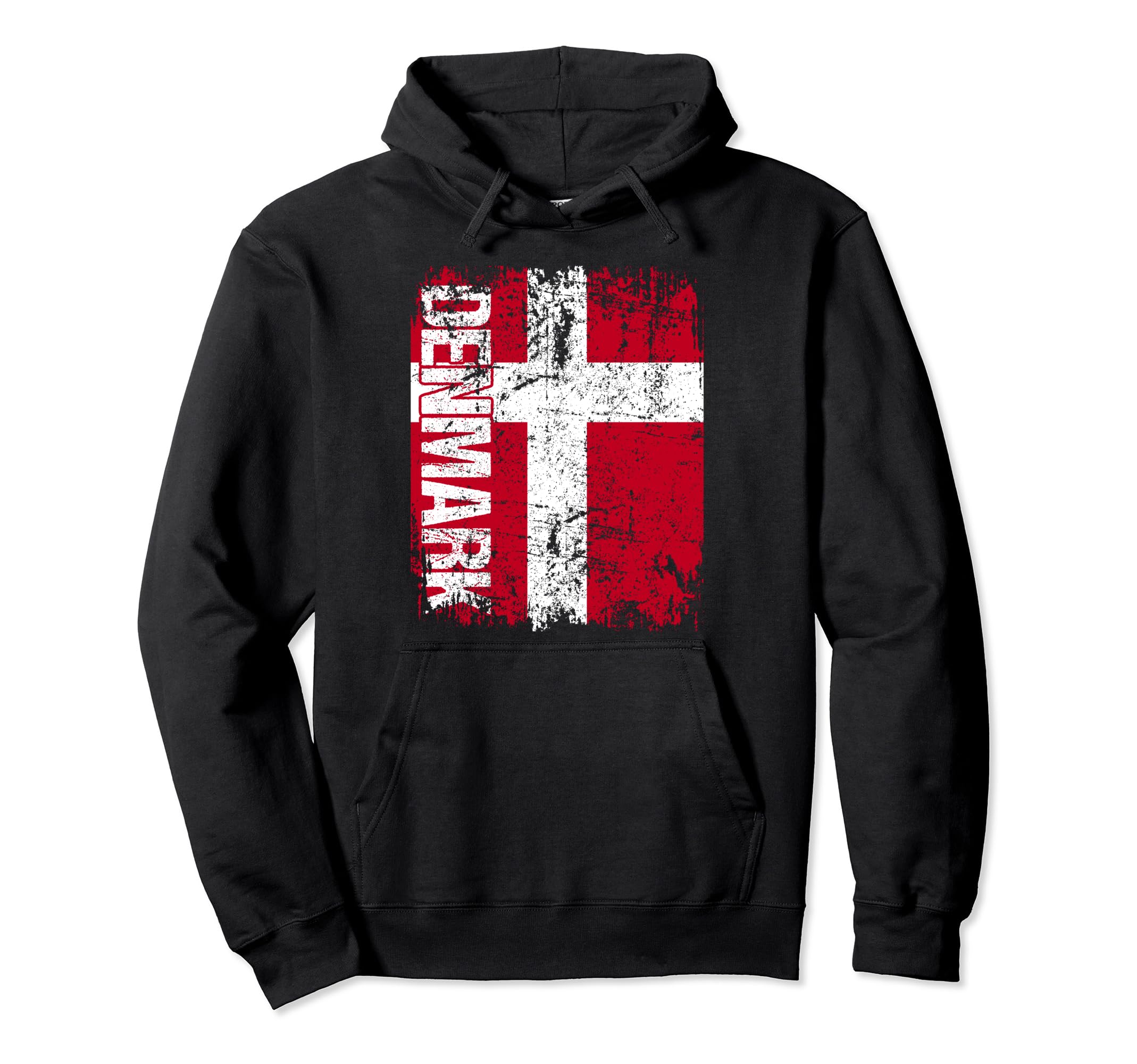 Denmark Flag Distressed Denmark Hoodie - Fun Novelty Design for Adults - T-Shirt, Sweatshirt, Hoodie