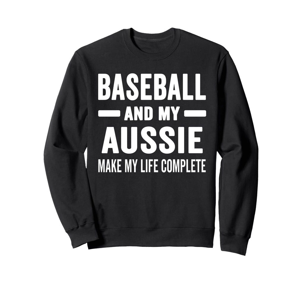 Baseball And My Aussie Mama Dog Sweatshirt - Minimalist Print Men Women - T-Shirt, Sweatshirt, Hoodie