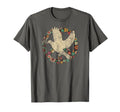 Dove Bird Distress Peace Sign Kindness And T-Shirt - Graphic Print Unisex - T-Shirt, Sweatshirt, Hoodie