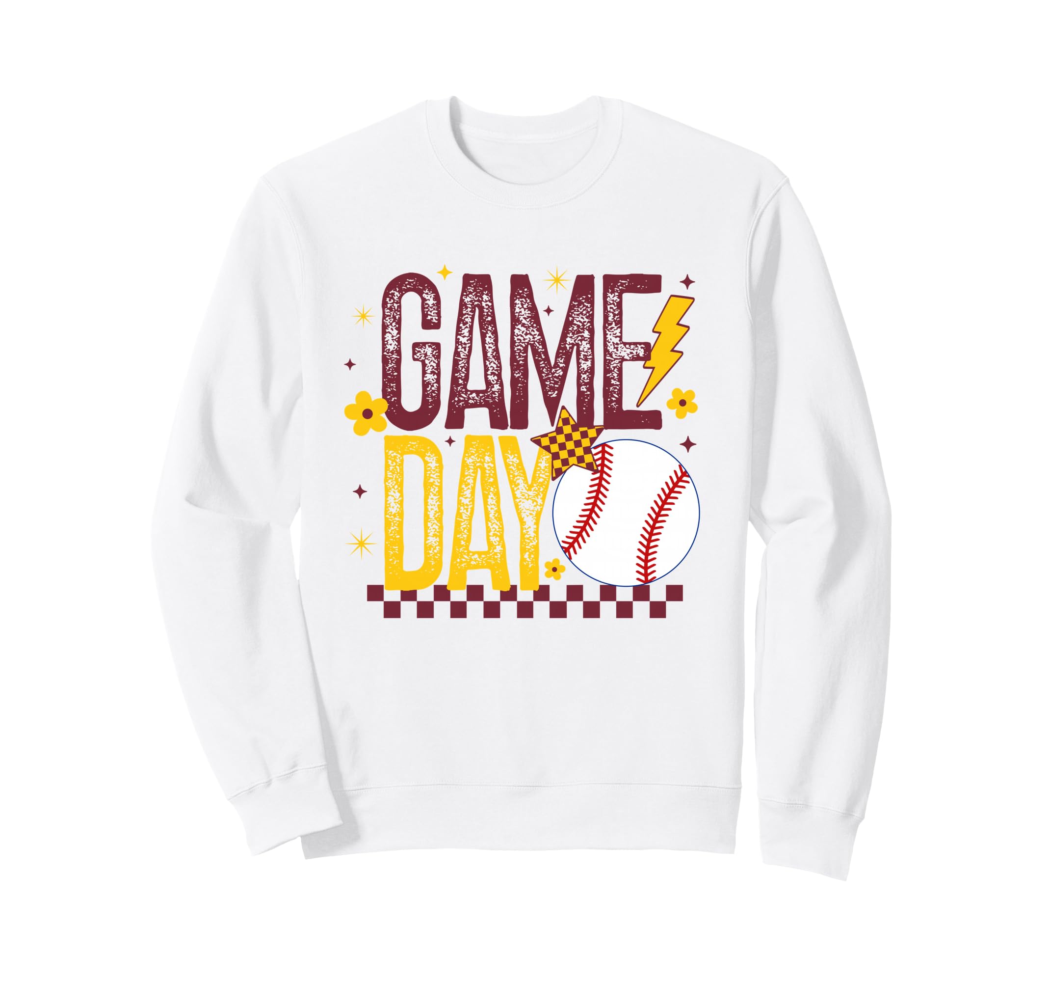 Game Day Baseball Mom Player Maroon Sweatshirt - Unique Graphic Men Women - T-Shirt, Sweatshirt, Hoodie